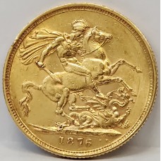 AUSTRALIA 1876 . ONE 1 SOVEREIGN . MELBOURNE . GOLD